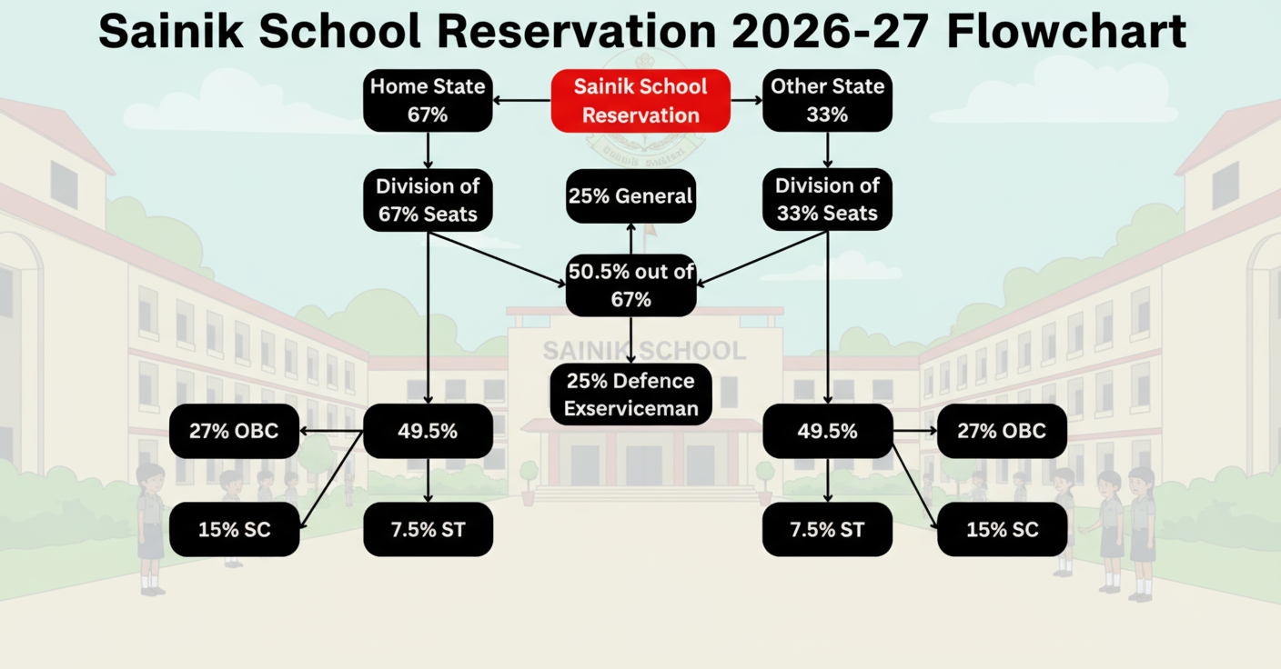 sainik school reservation 2026-27 flowchart
